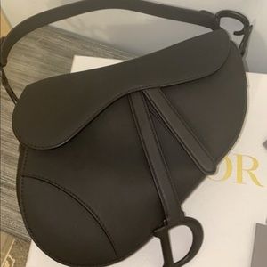 Christian Dior Ultra Matte Black Saddle Bag